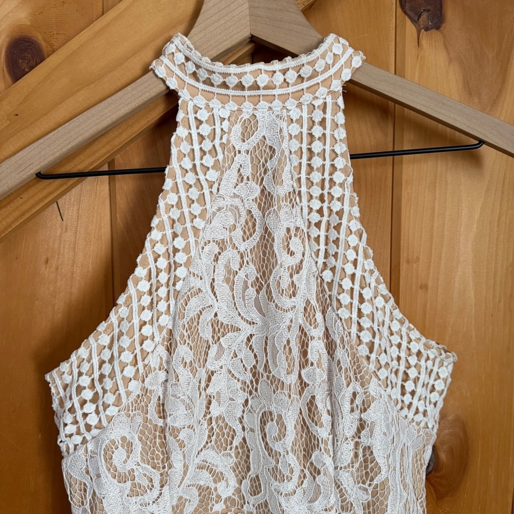 PrettyLittleThing White Crochet Lace Midi Dress